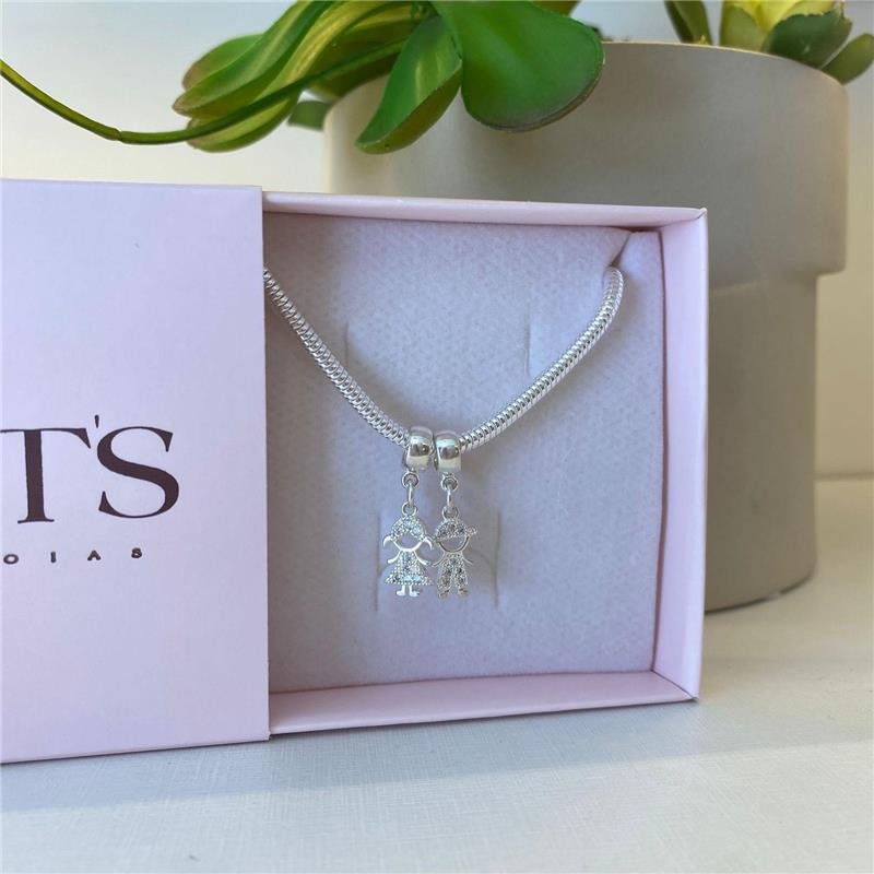 BERLOQUE MENINO CRAVEJADO ZIRCÔNIA BANHADO A PRATA