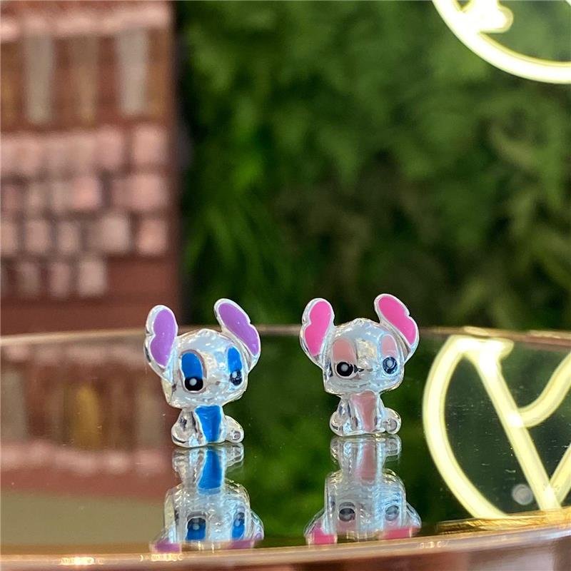 BERLOQUE SEPARADOR STITCH COM RESINA BANHADO A PRATA