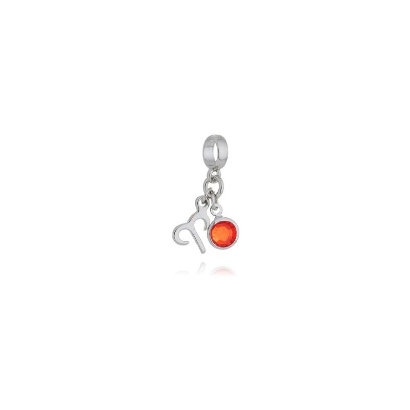 BERLOQUE SIGNO ARIES COM CRISTAL BANHADO A PRATA