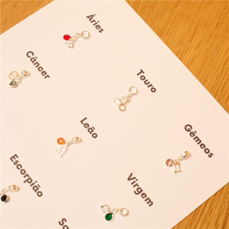 BERLOQUE SIGNO TOURO COM CRISTAL BANHADO A PRATA