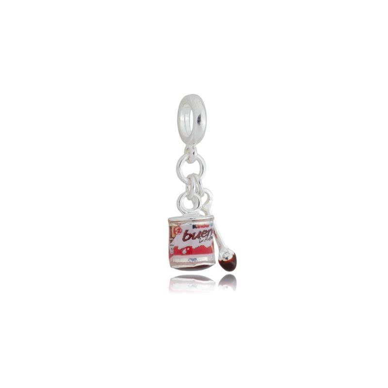 BERLOQUE PENDENTE KINDER BUENO COM RESINA BANHADO A PRATA
